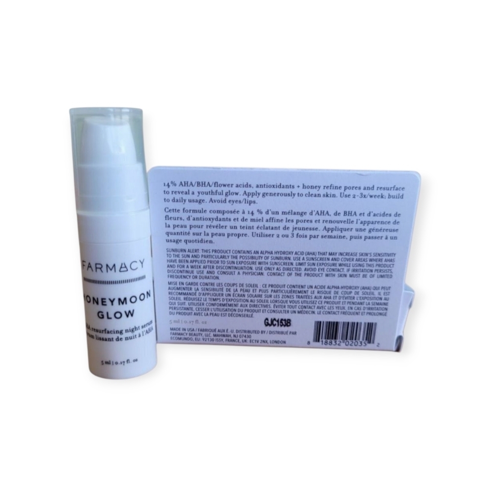 Farmacy Honeymoon Glow 14 AHA Night Serum Mini 5ml Exfoliating Skin Care GlowPro - Picture 3 of 3